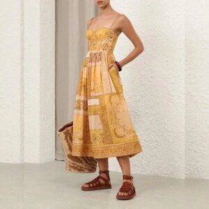 NWT Zimmermann Lucky Corset Midi Dress